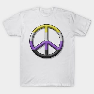 Peace Pride design in Non-Binary pride flag colors T-Shirt